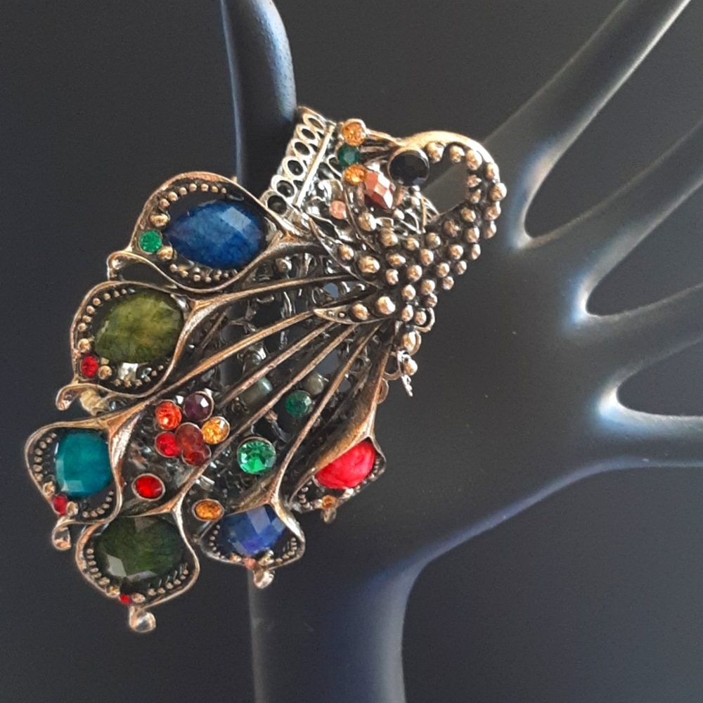 Elaborate Peacock Fashion Statement Bracelet New